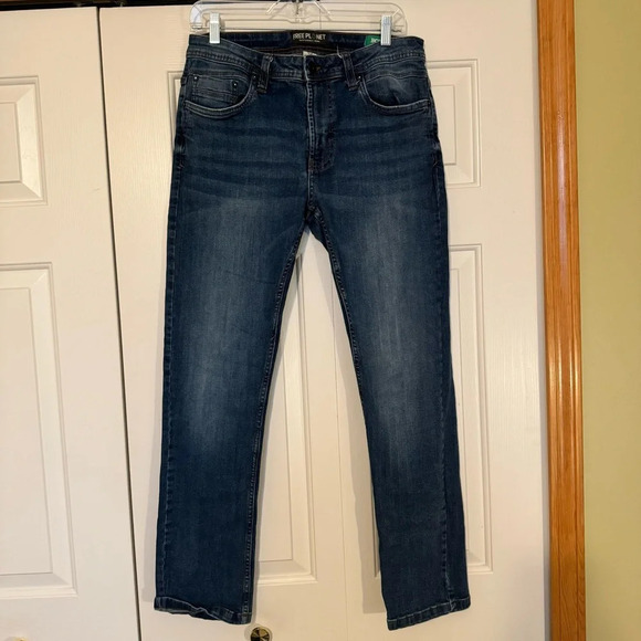Free Planet Sustainable‎ Men’s Slim Straight Denim Jeans - Picture 6 of 7